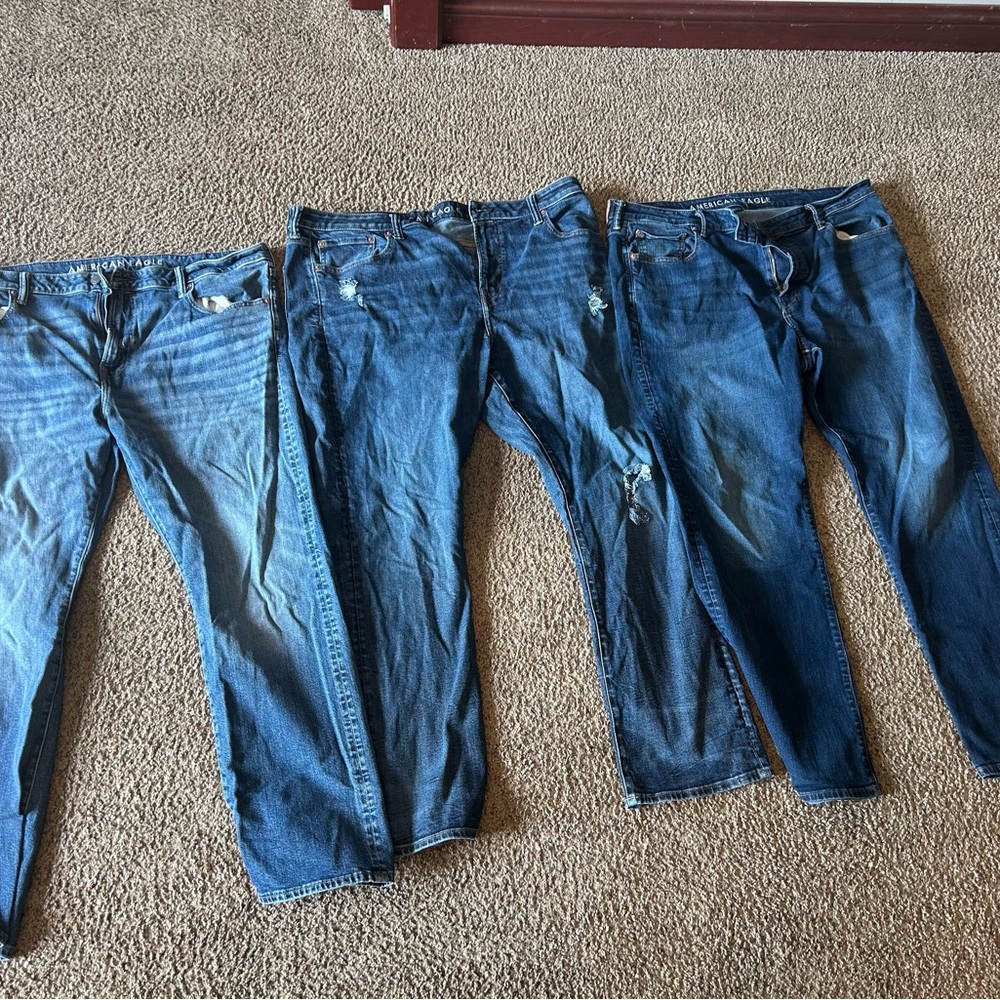 American Eagle Outfitters Men's Relaxed Jeans - Blue